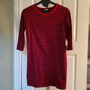 Merona preppy red navy stripe dress